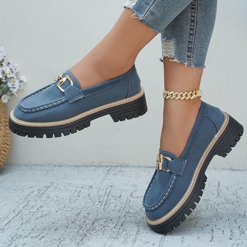 SHLIANG Neue Mode Britischen Stil frauen Wohnungen Dicken Boden Casual Loafers Runde Kappe Gummi Frühling Herbst Flache Schuhe X0047_voghion.com