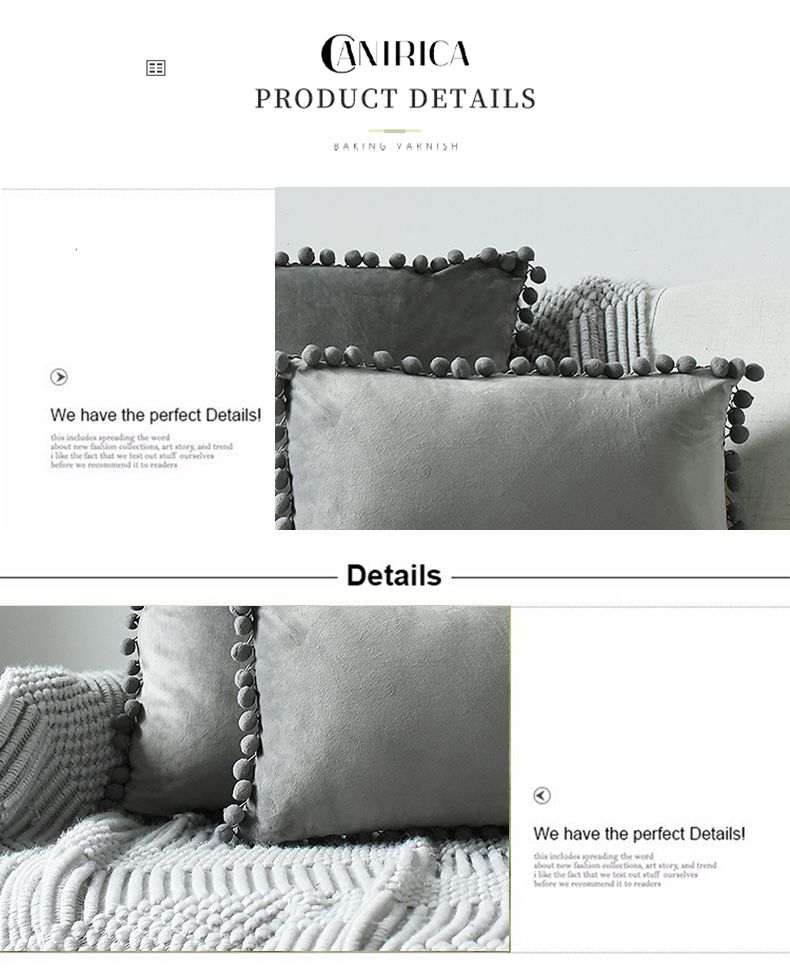 Kissenbezüge aus Samt, weiche dekorative Kissen für Sofa, Dekokissenbezug mit Quasten, Fransen, Boho-Akzent-Kissenbezüge für die Couch_voghion.com