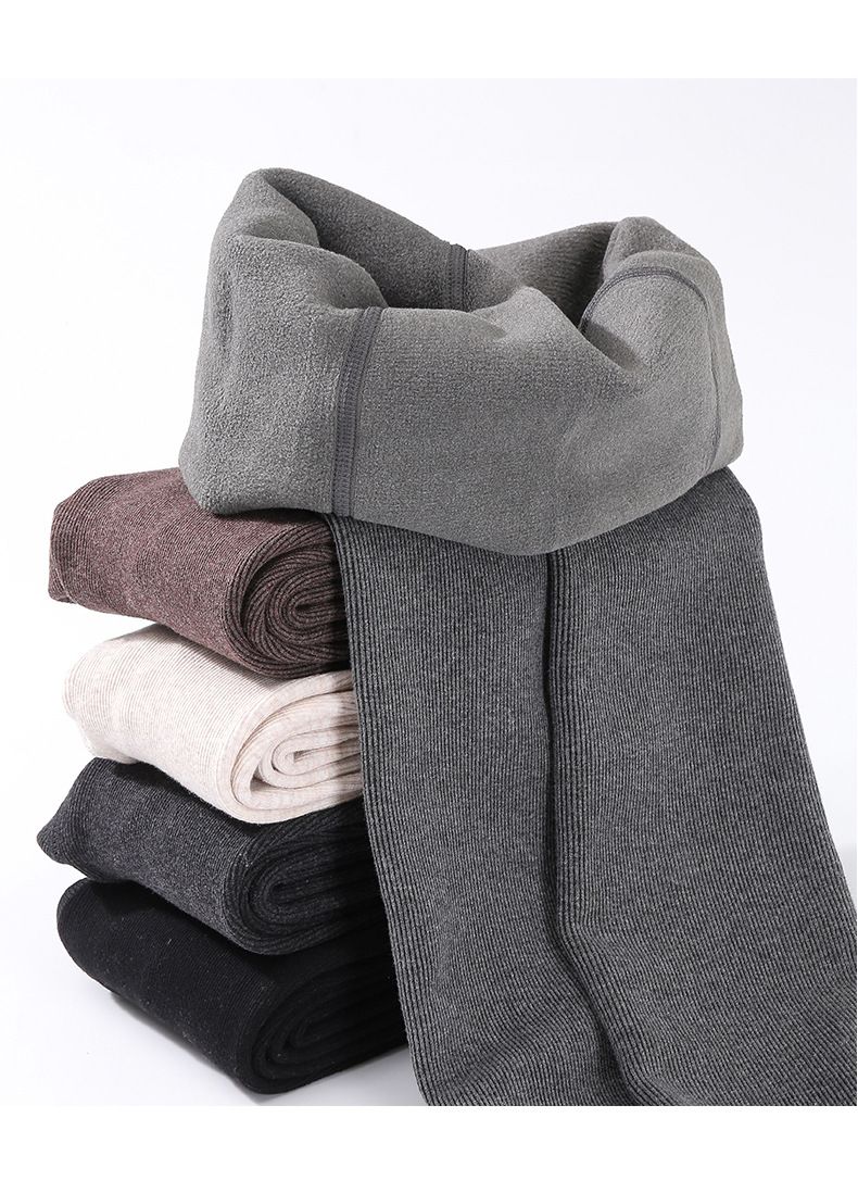 Leggings dimagranti autunnali e invernali da donna più leggings e collant a righe verticali in velluto e ispessiti_voghion.com