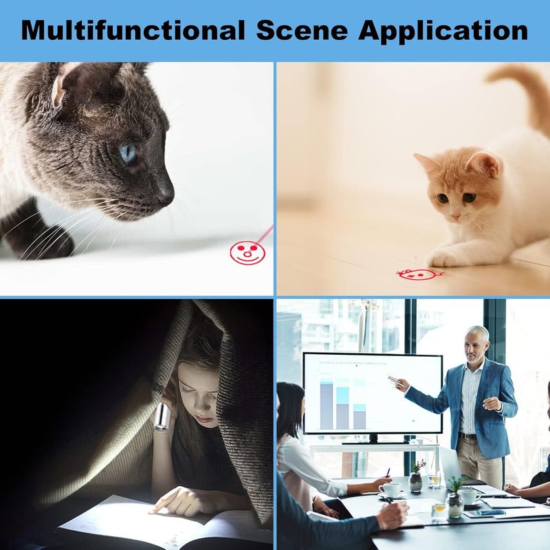 Cat Toys Laser Pointer For Indoor Cat Mouse Toys Pet Interactive Toy Pointer Kitten Dog Chase Play LED Flashlight 7 Adjustable Patterns Red Light Re_voghion.com