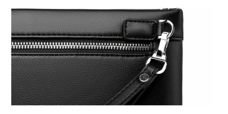 Leather Clutch For Men Zipper Wallet Card Fashion Business Square Phone Ipad Pouch Hand Porter Bag Briefcase Designer_voghion.com