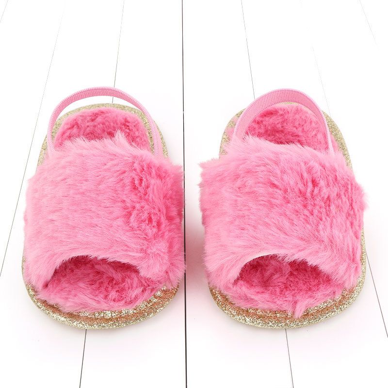 Heiße haarige Sandalen, Lauflernschuhe für Babys, Schuhe mit weicher Sohle 2484_voghion.com