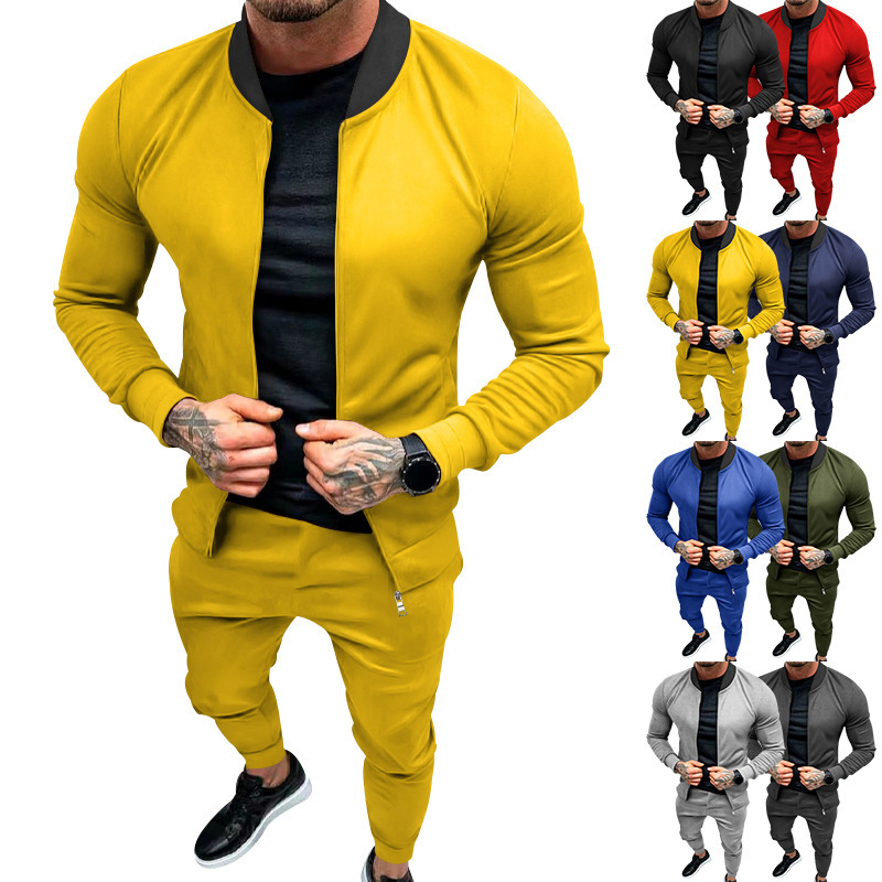 2023 neue Kontrast Jacke Frühling und Herbst Reversible Stehkragen Hübsches Große Größe männer Set_voghion.com
