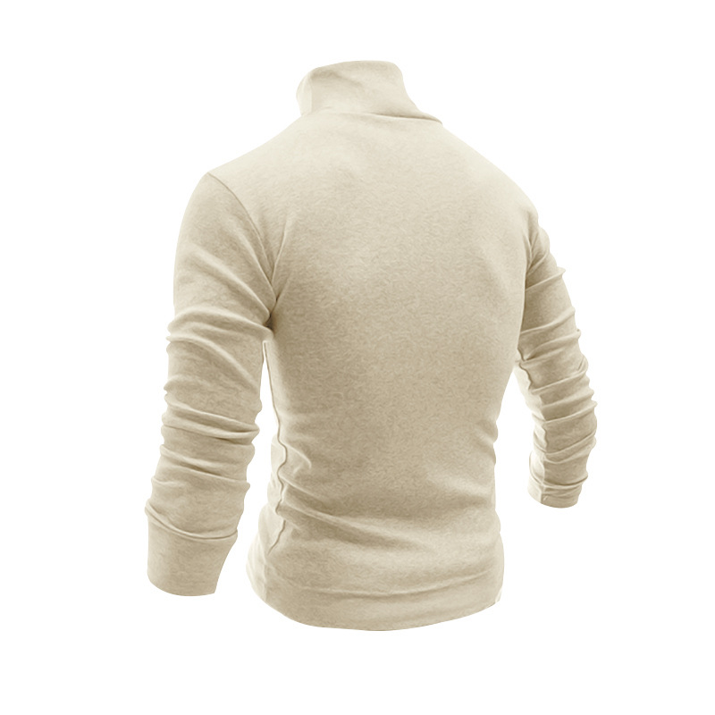 Hochelastischer Rollkragenpullover aus gestricktem Kaschmir für Herren mit dicker, warmer Unterwolle_voghion.com