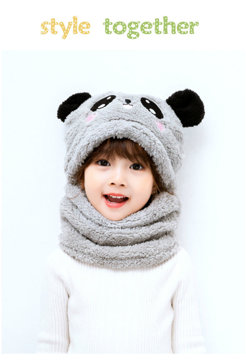 Cute and Warm Cap with Face Cover for Kids - Autumn and Winter Hat and Scarf Combo_voghion.com
