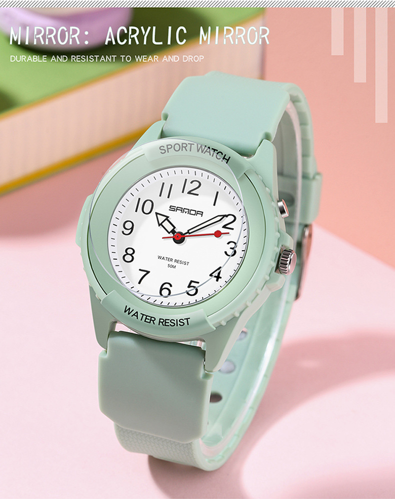 Orologio sportivo al quarzo con quadrante luminoso - Cassa in resina leggera, vetro minerale, impermeabile fino a 30 m, display analogico-digitale, movimento luminoso, orologio da studente_voghion.com