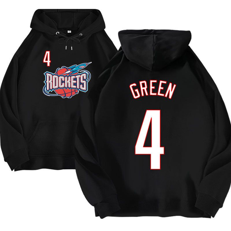 Felpa con cappuccio da basket pesante da 370 grammi, versione 95, Rocket Team n. 4 Jay Green, da uomo e da donna, autunno/inverno, ampia_voghion.com