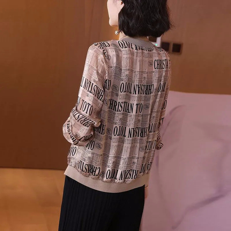 2023 mode Sommer Druck Lose Bomber Jacke Frauen Mäntel Langarm Dünne Jacken Büro Rot Dame Tops Weibliche Kleidung_voghion.com