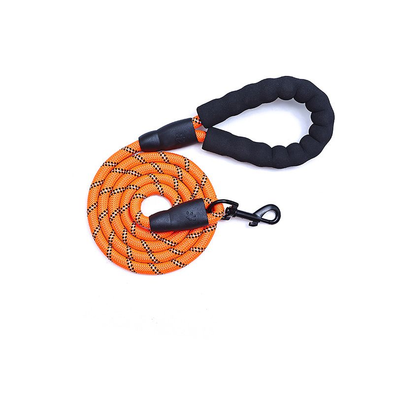 Reflektierende doppelte Seiden-Haustierkette, universell für große, mittlere und kleine Hunde, Nylon-Hundeleine_voghion.com