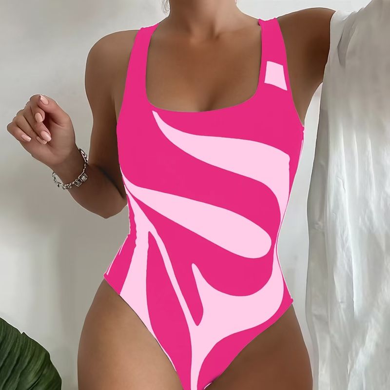 Women's Clothing Summer New Hot Style Sexy Sling One Piece Striped Quick Drying Swimsuit_voghion.com