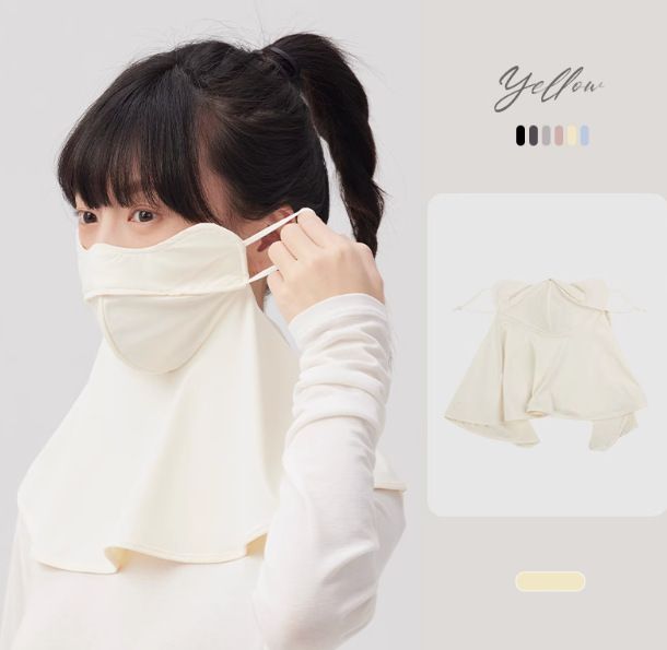 Máscara de velo para el sol, protección UV completa, para mujer, para ciclismo al aire libre, de seda helada_voghion.com