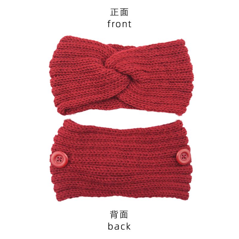 Maschera anti-strangolamento con bottone lavorato a maglia, fascia per capelli calda, accessorio per capelli autunnale e invernale, protezione per le orecchie a croce, copricapo_voghion.com