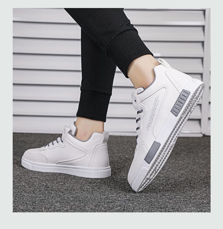 Herrenschuhe Herbst neue atmungsaktive beliebte Herren Casual Lederschuhe Sport Mid Top Sneakers trendige Schuhe für Männer_voghion.com