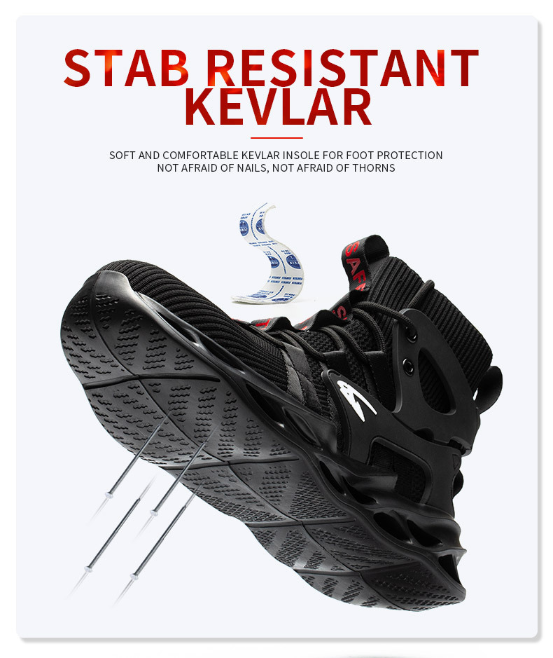 Breathable Woven Shoe For Men - Non-Slip Lace-Up Safety Work Shoe For Indutrial Contruction - Perfect For All_voghion.com