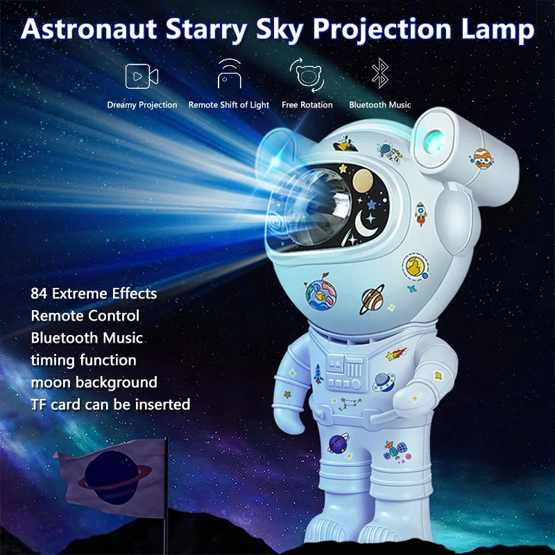 DIY RYYD Star Projector Night Light With Remote Control 360 Adjustable Design Astronaut Nebula Galaxy Lighting For Kids Room_voghion.com