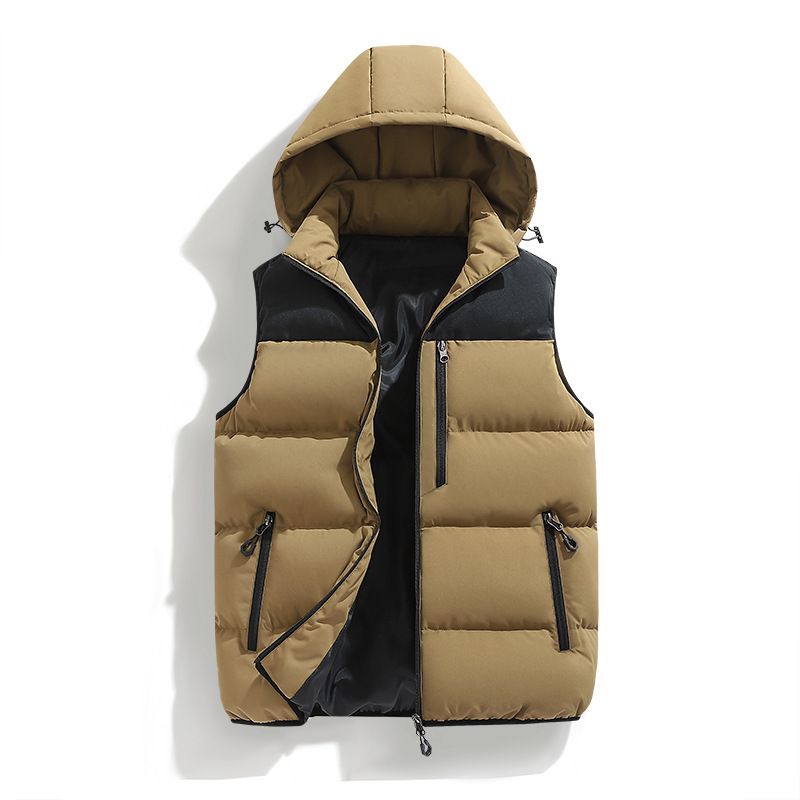 Nueva chaqueta acolchada con capucha desmontable e impermeable para exteriores con múltiples bolsillos para hombre._voghion.com