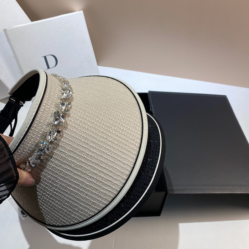 Fragrant Feng Shui Diamond Light Luxury Empty Top Fashionable French Celebrity Style Small Crowd Weaving Sun Protection_voghion.com