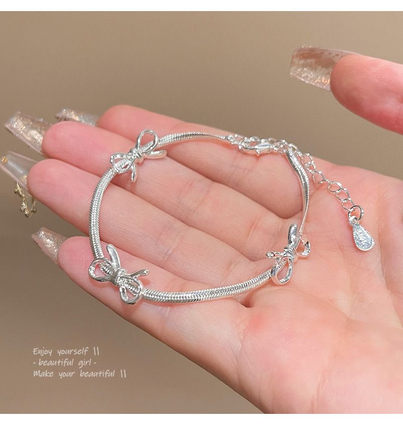 Bow snake bone chain bracelet women light luxury niche simple high end sense of the same style of Internet celebrity jewelry_voghion.com