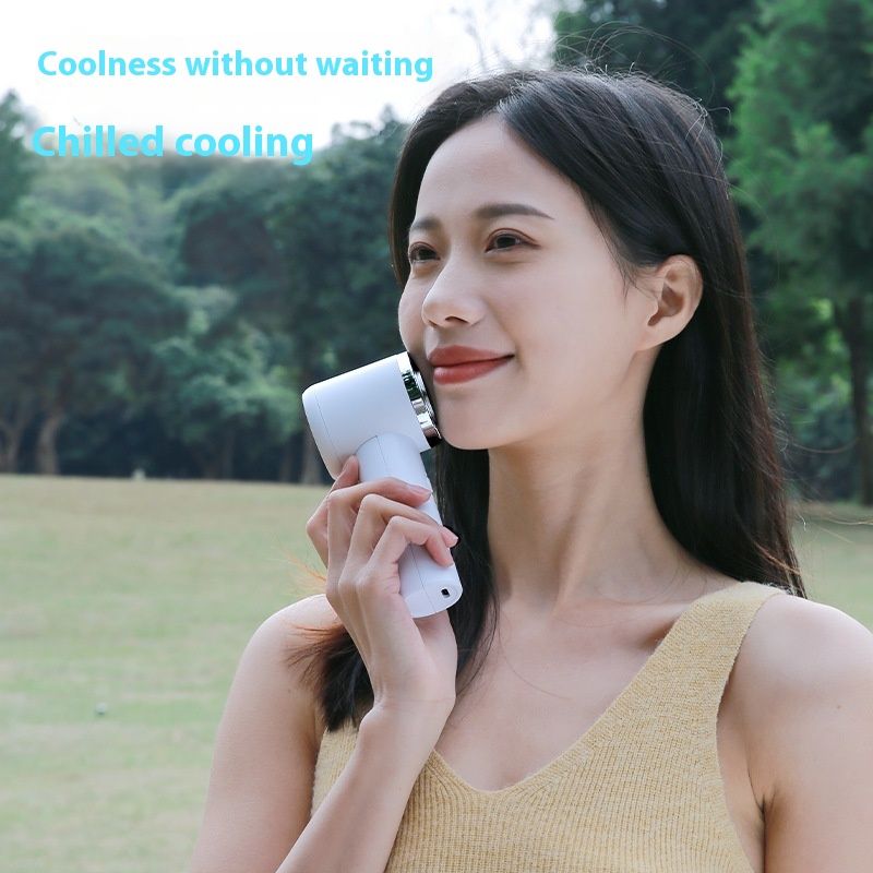 Handheld Refrigeration Fan USB Charging Turbo Fan Outdoor Small Portable Dormitory Cartoon Ice Pack Small Fan_voghion.com