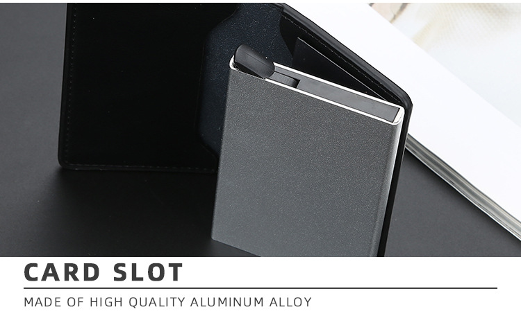 baellerry herenkaarthouder stijl multi-kaartsleuf mini-kaarthouder heren automatische elastische kaart metalen aluminium schaal portemonnee_voghion.com