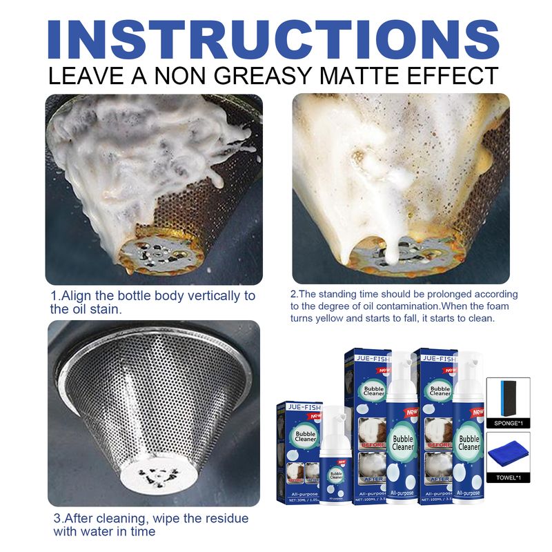 Jue-Fish Oil Skumrengöring Multifunktionell tungoljeskumrengöring för spisfläkt_voghion.com