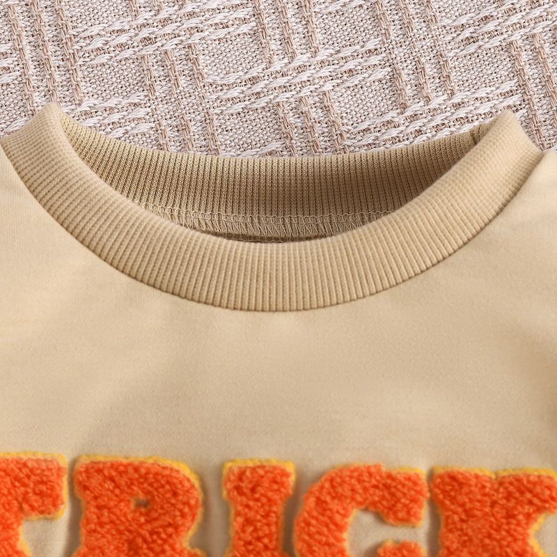 2024 Abbigliamento per bambini Autunno e inverno Set con cappuccio ricamato con lettera di zucca di Halloween_voghion.com