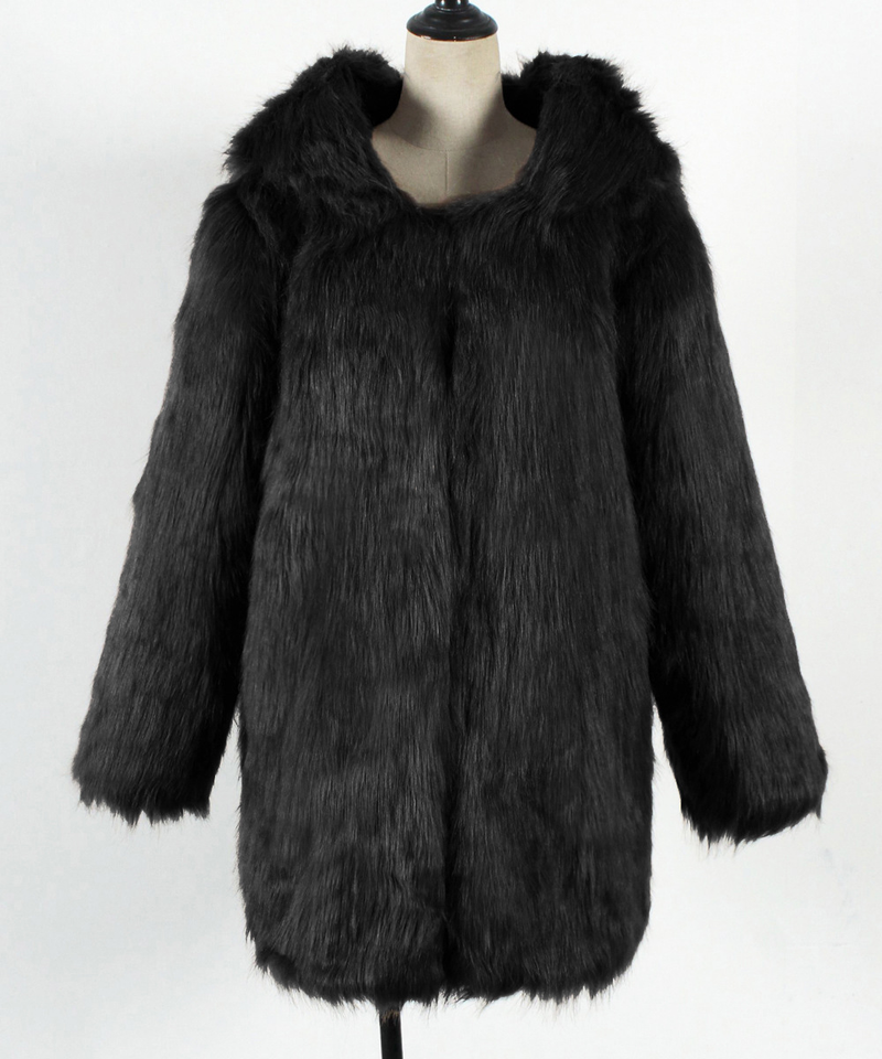 Abbigliamento donna nuovo autunno e inverno con cappuccio giacca di pelliccia di media lunghezza per le donne_voghion.com