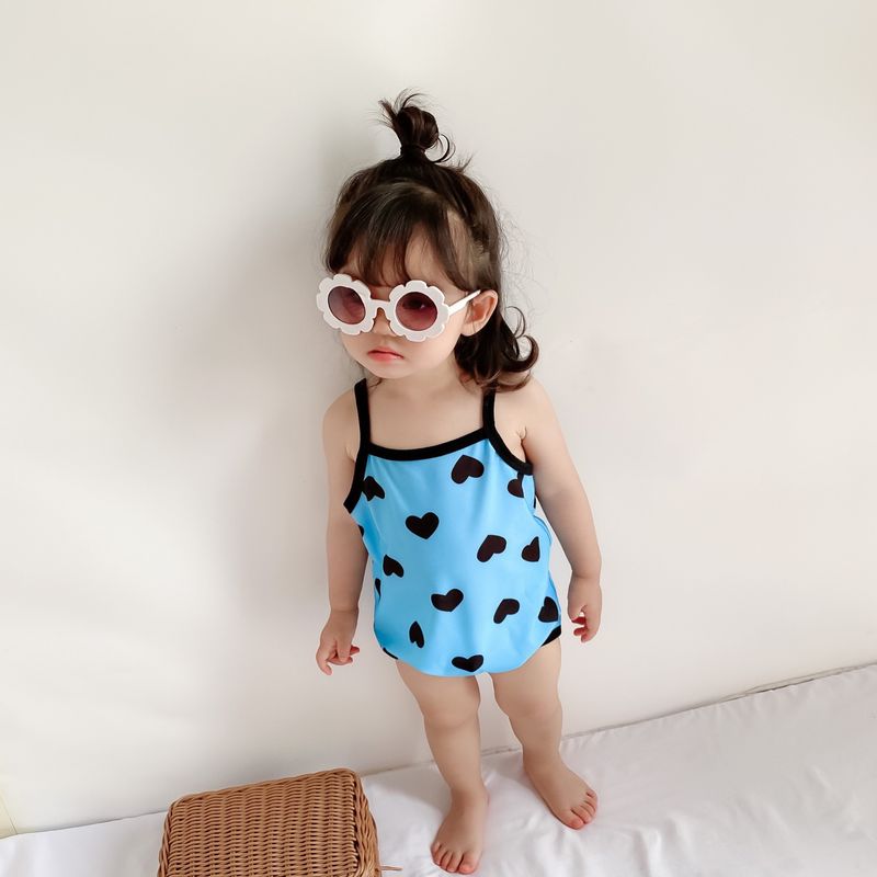 Maillot de bain une pièce pour bébé fille, mignon, triangle, escalade, nouvelle collection coréenne chinoise chic 2024_voghion.com
