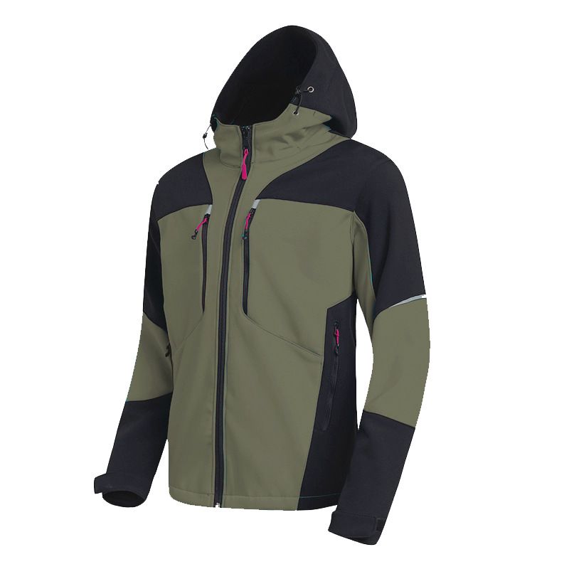ActiveGo Wintersport Outdoor Softshelljacke für Herren, Radfahren, Angeln, Skifahren mit Kapuze, wasserabweisend, warm, Bergsteigen_voghion.com