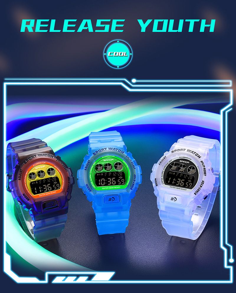 Nyt enkelt display gennemsigtig rem til mænd og kvinder, moderigtigt personlighedsur med lysende og vandtæt rem_voghion.com