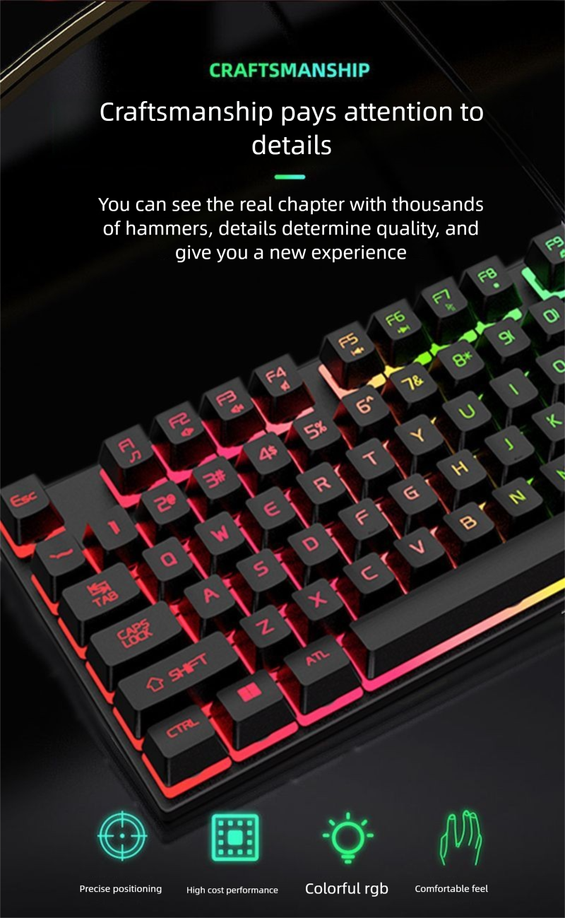 Wired Set Computer Mechanische Gaming Membran Tastatur Maus Leuchtende Peripherie_voghion.com