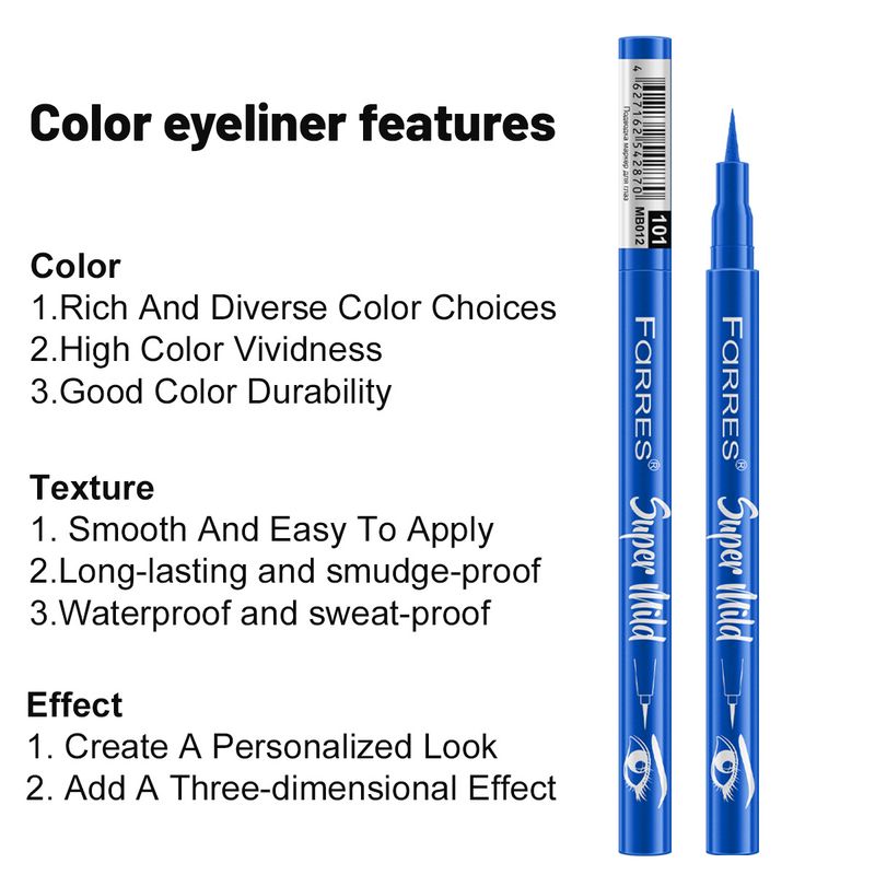 Lidschatten & Liner-Kombination Eyeliner Langanhaltender, farbenfroher, wasserfester und schweißfester Eyeliner, der nicht leicht verwischt_voghion.com