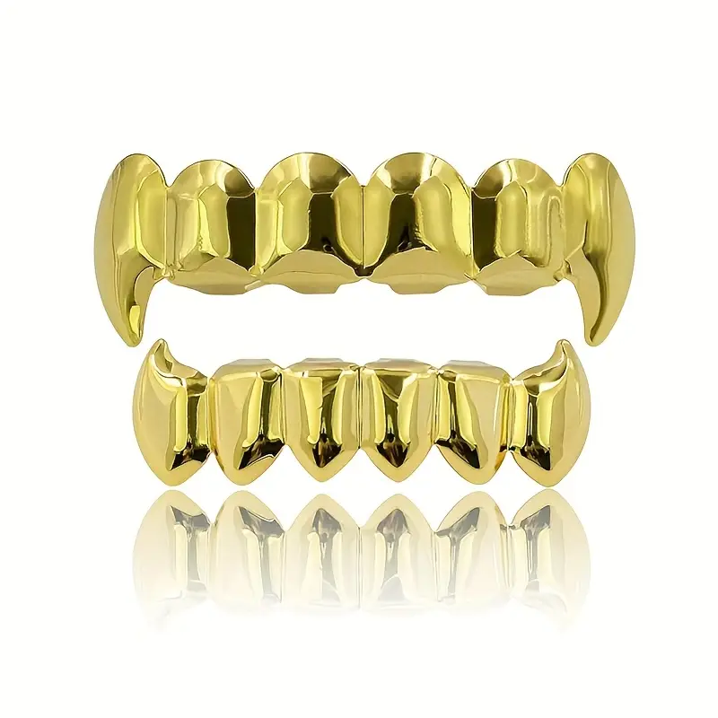 Ensemble de bijoux dentaires hip-hop tendance, lisses et pointus, à six dents, accessoire de scène, de soirée, de boîte de nuit ou d'Halloween._voghion.com