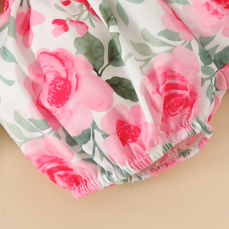 Babies' clothes Summer baby girl lace short-sleeved triangle romper top shorts girls lace letters short-sleeved flower bow tide_voghion.com