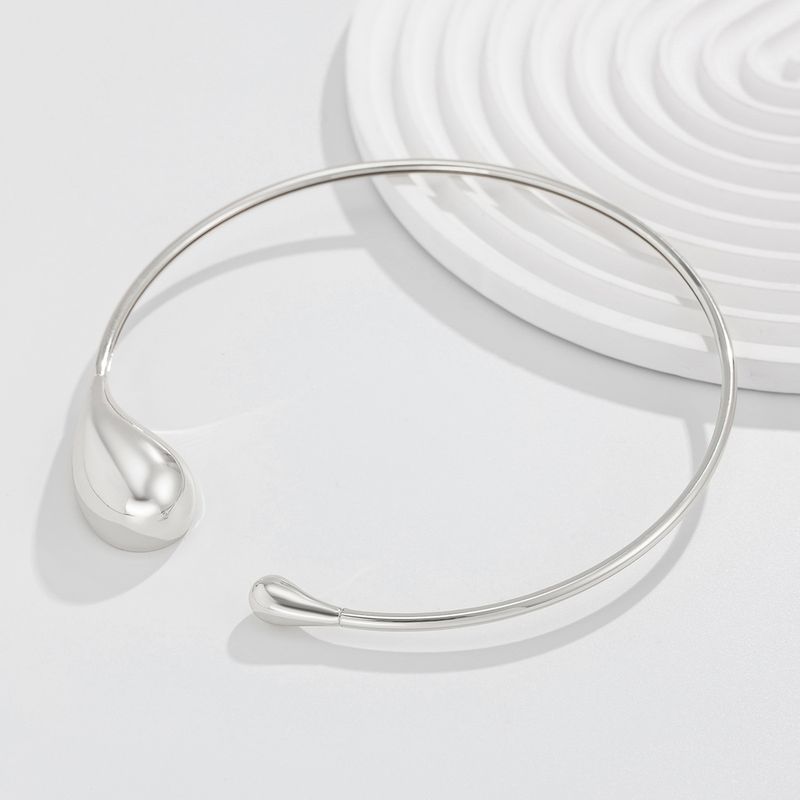 Collana girocollo con clavicola semplice e punk con grande goccia d'acqua in metallo geometrico di Instagram, alla moda_voghion.com