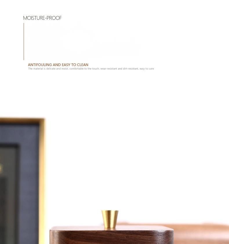 Boîte à fil dentaire en bois massif, boîte de rangement pour cure-dents en bois de noyer noir de style chinois avec couvercle, pour usage domestique_voghion.com