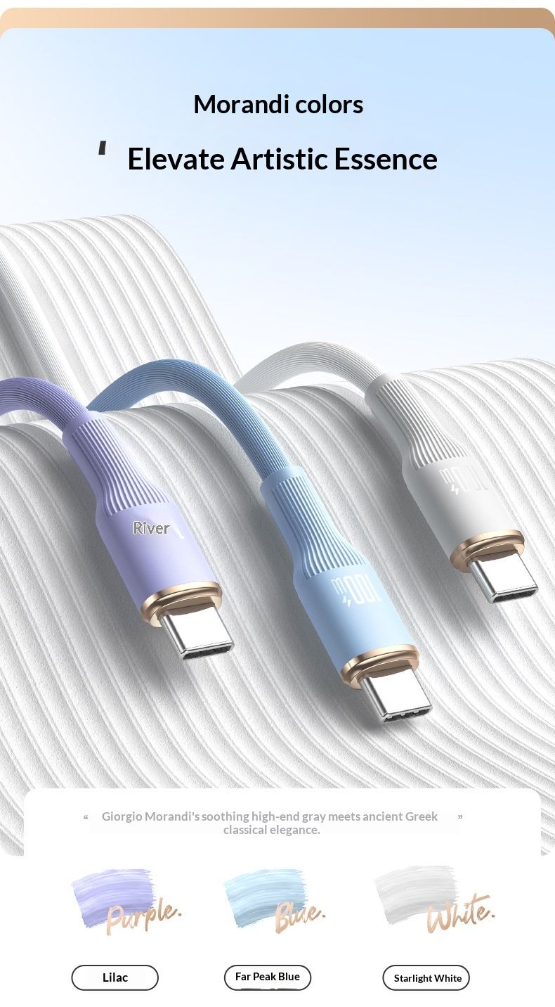 Câble de charge Digitex Romoss Data 5A ultra-rapide compatible avec les téléphones Huawei, double port USB-C PD, 100 W_voghion.com