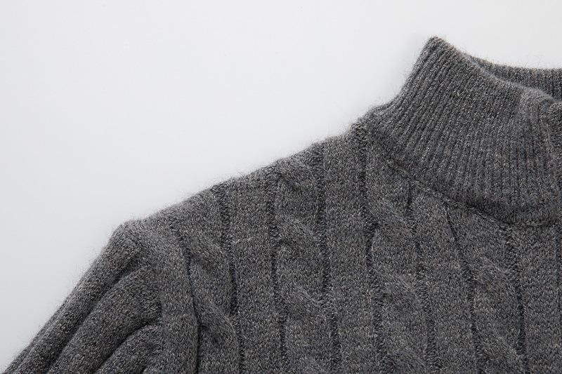 Maglione lavorato a maglia da uomo Maglione a coste semplici tinta unita moda giovanile_voghion.com