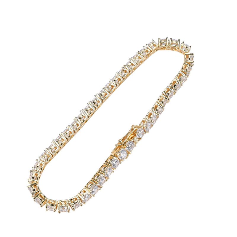 3MM 4MM 5MM Tennis Bracelet Hip Hop Jewelry Copper Style Micro Inlaid Zircon Single Row Zircon Bracelet_voghion.com