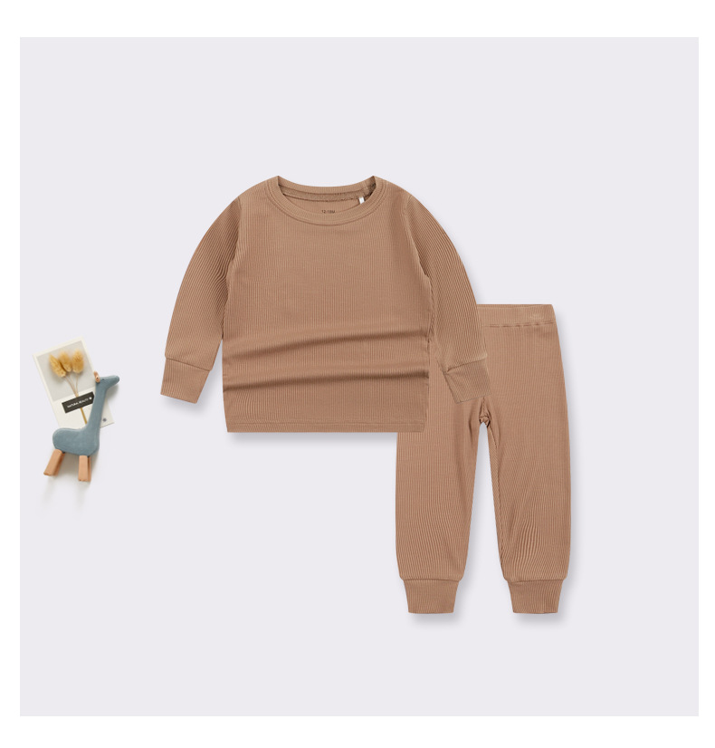 Børnetøj Bambusfiber Baby Forår og Efterår Pyjamassæt Undertøj Hjemmetøj Long Johns basetøj_voghion.com