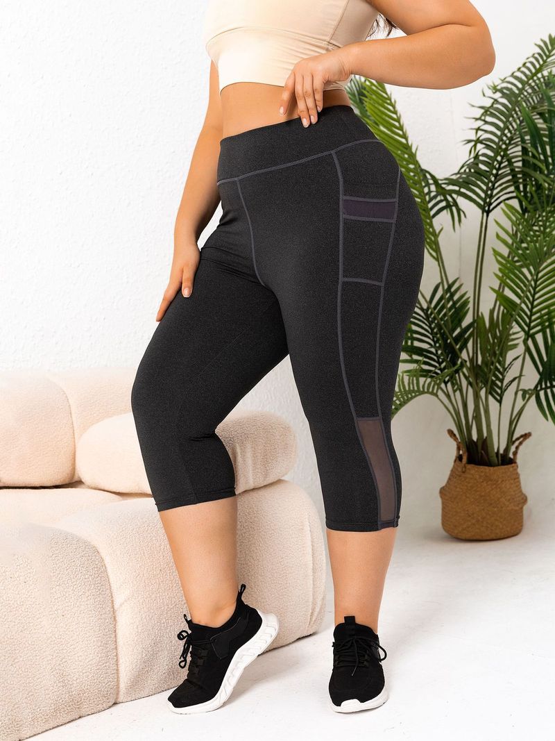 Pocket Large Size Yoga Pants Women's Buttocks Breathable Yoga Clothes Tight Shaping High Waist Sports Bottoming Fitness Pants_voghion.com
