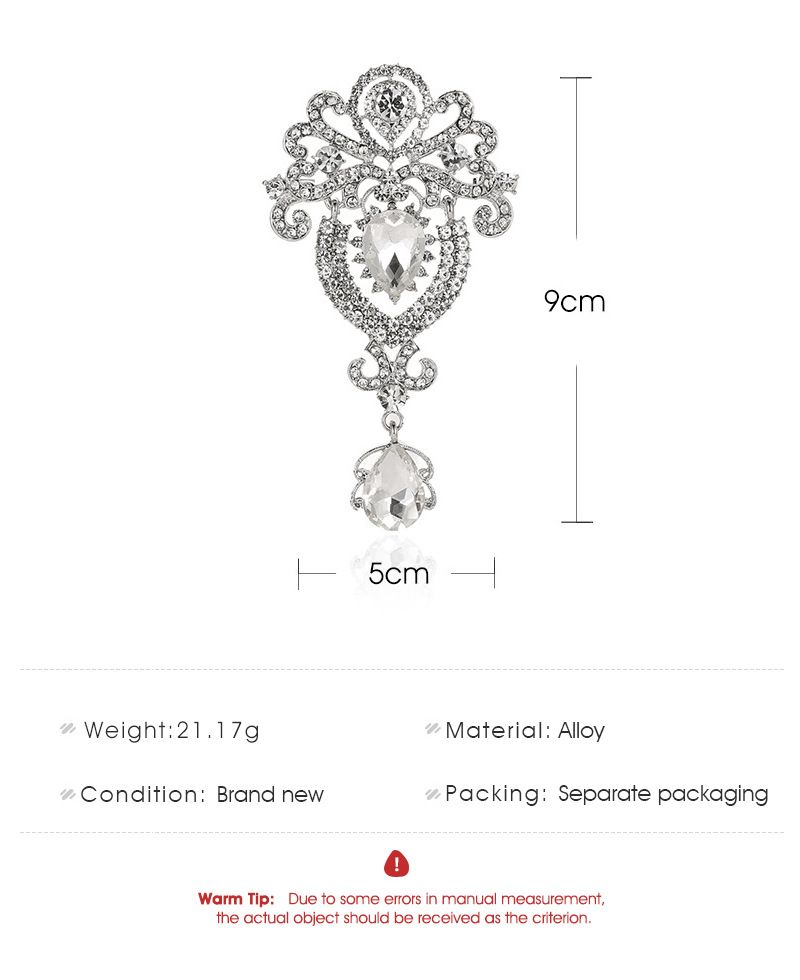 New hot selling temperament men's and women's brooches, fashionable glass scarf buckle, crown crystal coat, pin collar_voghion.com