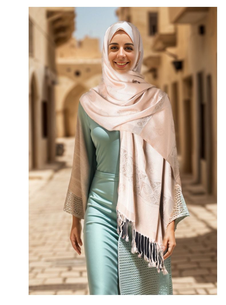 Exotisches Kopftuch Reise Dünner Sonnenschutzschal Stilvoller fließender Damenschal_voghion.com