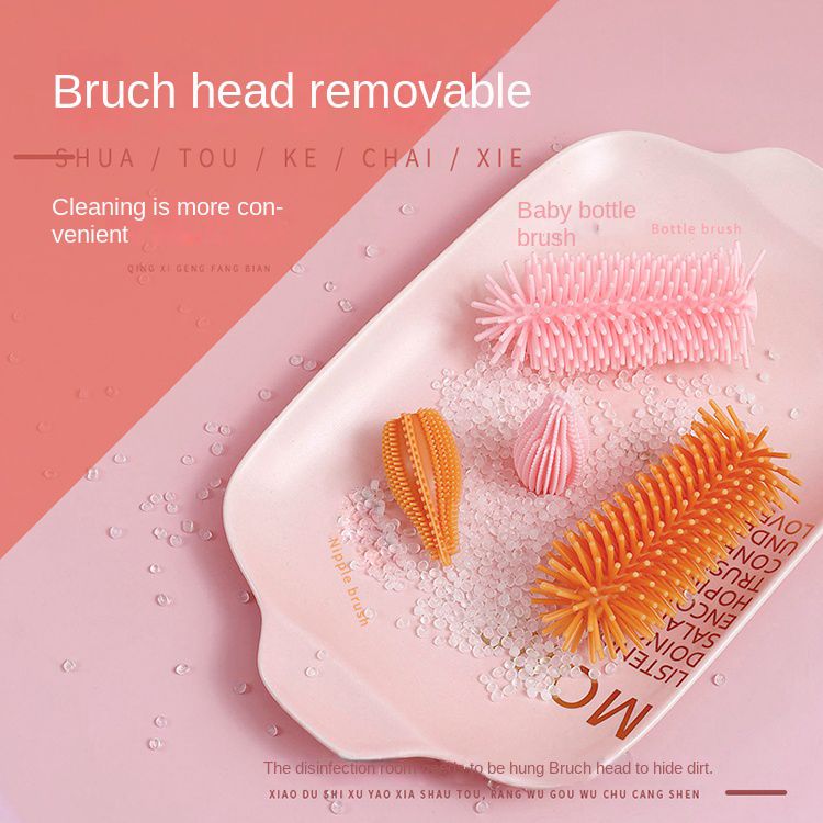 Silicone Bottle Cleaning Brush Baby Pacifier Straw Scrubber 360 Degree Glass Cup Washing Clean Brush Kitchen Cleaning Tool Set_voghion.com