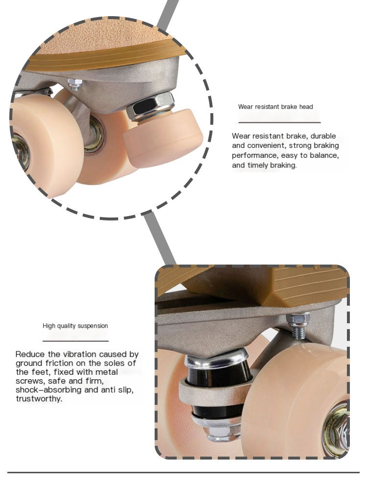 Zweireihige Rollschuhe für Erwachsene Grüne Rollschuhe Metallständer Rollschuhe Vierrad-Skates_voghion.com