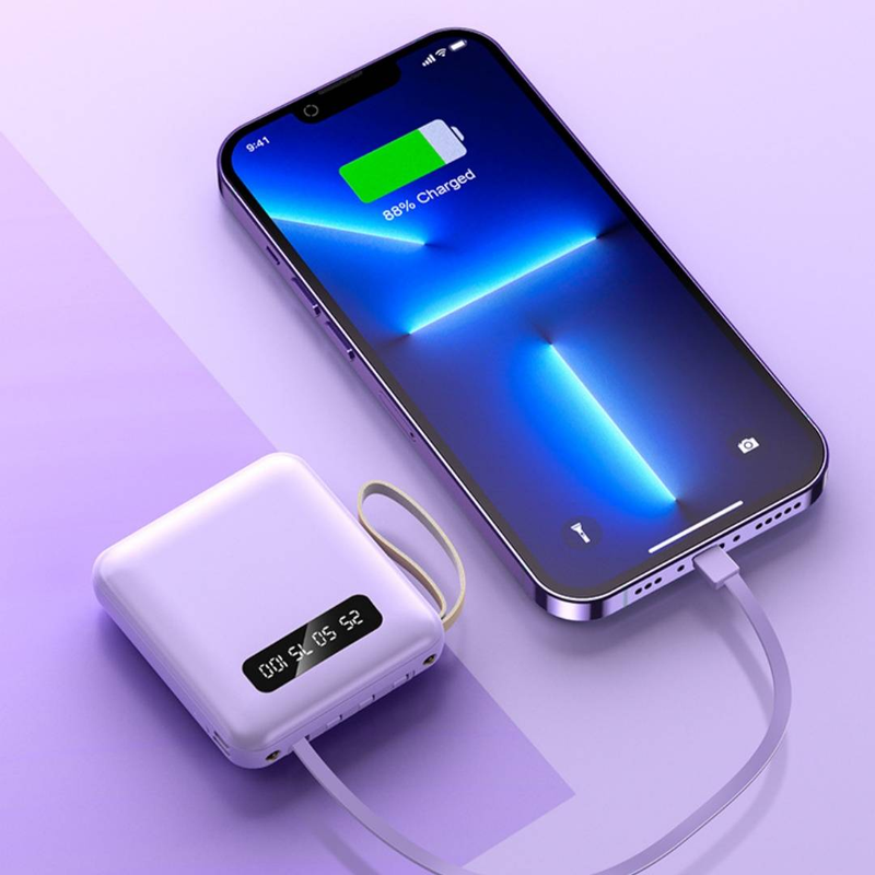 Snaga za punjenje mobilnog telefona mini s blagom za punjenje kabelom 5000/10000/20000 mA kompaktni prijenosni poklon mobilna snaga velikog kapaciteta_voghion.com