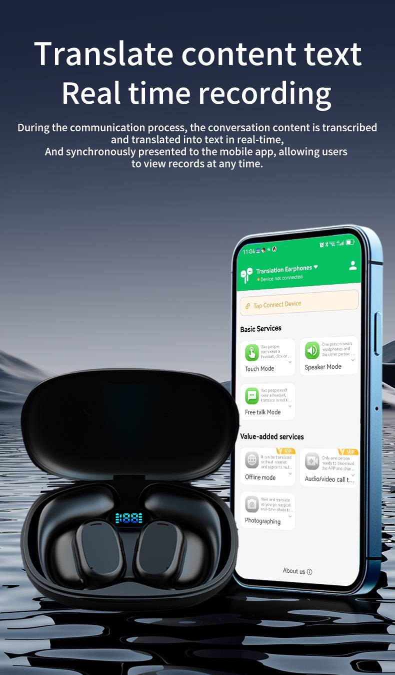 Auricolari Smart Touch: controllo touch con un dito, assistente vocale, regolazione del volume e cambio lingua_voghion.com
