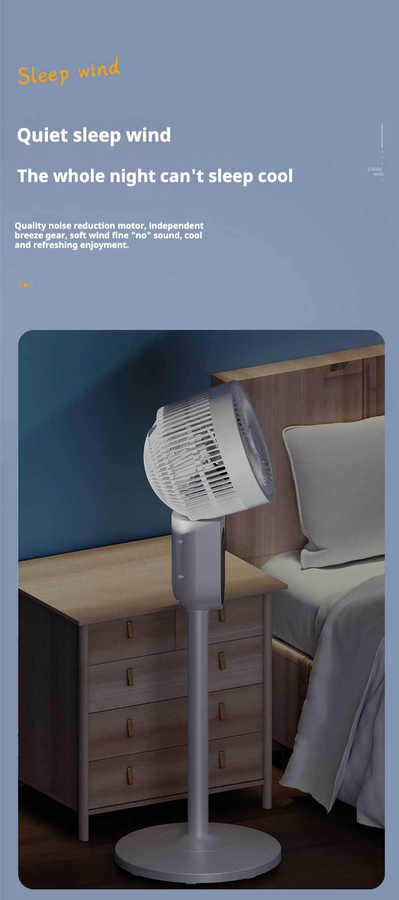 Oszillierender Ventilator mit Fernbedienung – Stand- und Tischventilator mit doppeltem Verwendungszweck und leiser Luftzirkulation für zu Hause_voghion.com