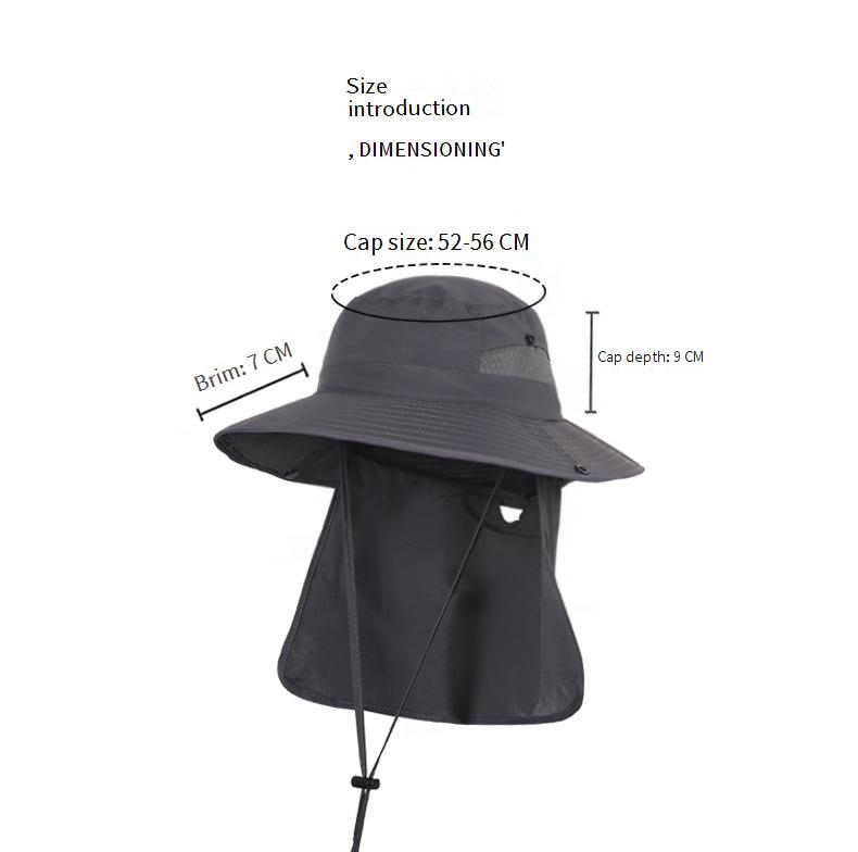 Kids Fisherman Hat With Detachable Neck Flap - Breathable & Foldable Sun Hat For Boys & Girls Outdoor Camping & Beach Activities_voghion.com