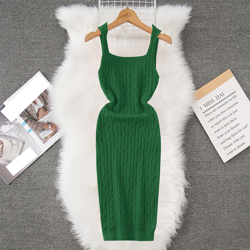 Sexy Square Neck Bodycon Stretchy Knit Tube Dress - High Waist, Backless, Summer Casual & Party Wear Women's Clothing_voghion.com